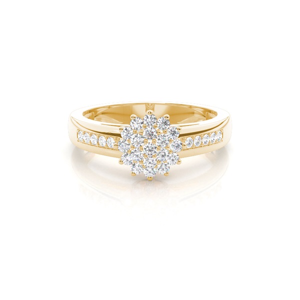 Prong Setting Round Diamond Cluster Ring  