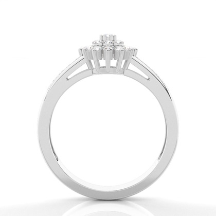 Prong runder Diamant-Cluster-Ring