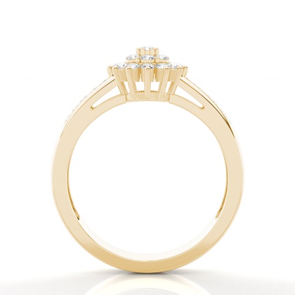 Prong runder Diamant-Cluster-Ring