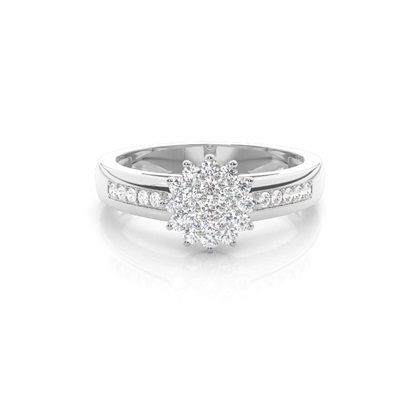Prong Setting Round Diamond Cluster Ring  