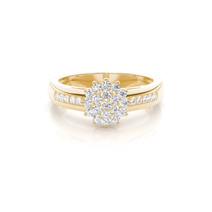 Yellow Gold Cluster Diamond Rings