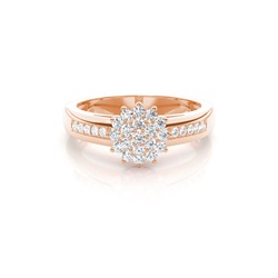 Prong runder Diamant-Cluster-Ring