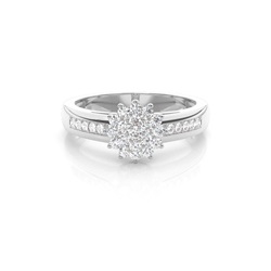 Prong Setting Round Diamond Cluster Ring  