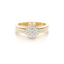 Prong runder Diamant-Cluster-Ring