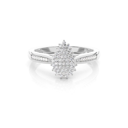 Pave Setting Round Diamond Cluster Ring