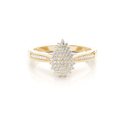 Yellow Gold Cluster Diamond Engagement Rings