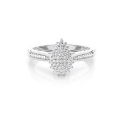 Runder Diamant-Cluster-Ring in Pavé-Fassung