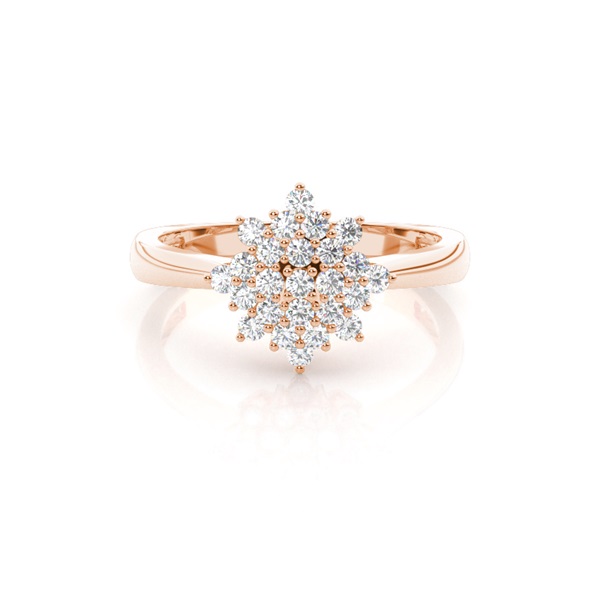 Micro Prong Setting Round Diamond Cluster Ring