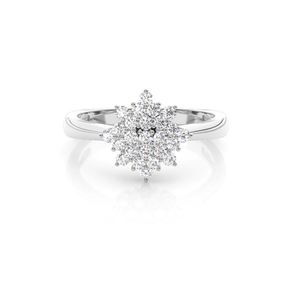 Micro Prong Setting Round Diamond Cluster Ring