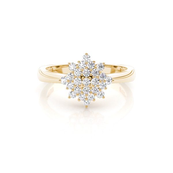 Micro Prong Setting Round Diamond Cluster Ring