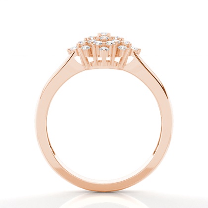 Runder Diamant-Cluster-Ring in Mikrokrappenfassung