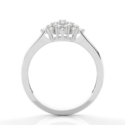 Runder Diamant-Cluster-Ring in Mikrokrappenfassung