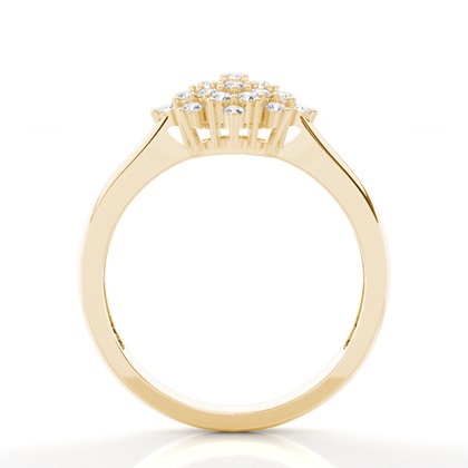 Runder Diamant-Cluster-Ring in Mikrokrappenfassung