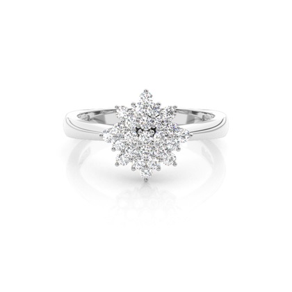 Micro Prong Setting Round Diamond Cluster Ring