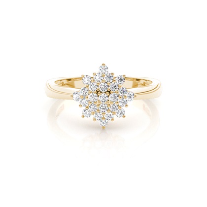 Yellow Gold Cluster Diamond Rings