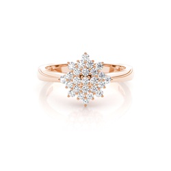 Runder Diamant-Cluster-Ring in Mikrokrappenfassung