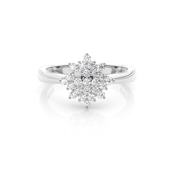 Runder Diamant-Cluster-Ring in Mikrokrappenfassung
