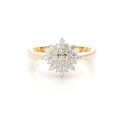 Runder Diamant-Cluster-Ring in Mikrokrappenfassung