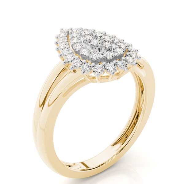Illusion Setting Round Diamond Cluster Ring