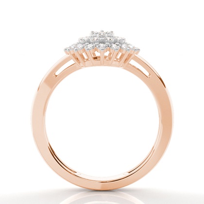 Runder Diamant-Cluster-Ring in Illusionsfassung