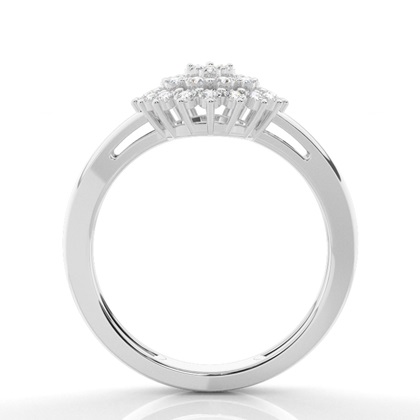 Runder Diamant-Cluster-Ring in Illusionsfassung