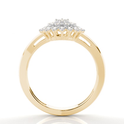 Runder Diamant-Cluster-Ring in Illusionsfassung