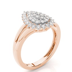 Runder Diamant-Cluster-Ring in Illusionsfassung