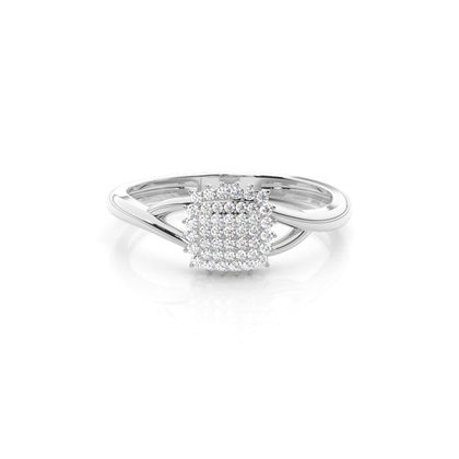 Micro Prong Setting Round Diamond Cluster Ring