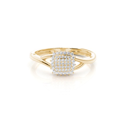 Yellow Gold Cluster Diamond Rings