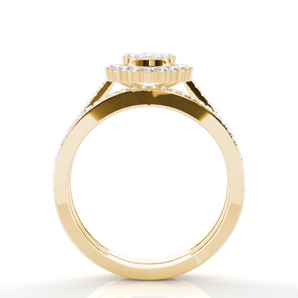 Yellow Gold Cluster Engagement Rings