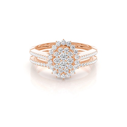 Rose Gold Cluster Diamond Engagement Rings