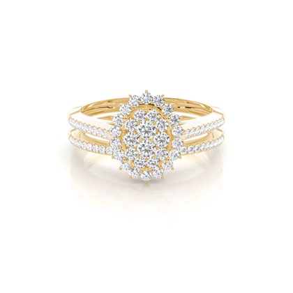 Yellow Gold Cluster Diamond Engagement Rings