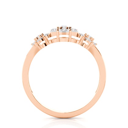 Runder Diamant-Cluster-Ring in Illusionsfassung