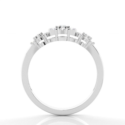 Runder Diamant-Cluster-Ring in Illusionsfassung