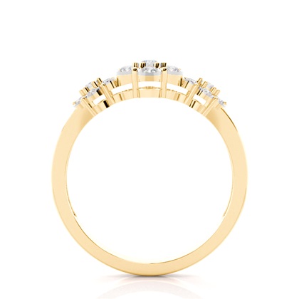 Runder Diamant-Cluster-Ring in Illusionsfassung