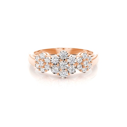 Illusion Setting Round Diamond Cluster Ring