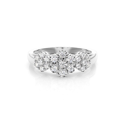 Illusion Setting Round Diamond Cluster Ring