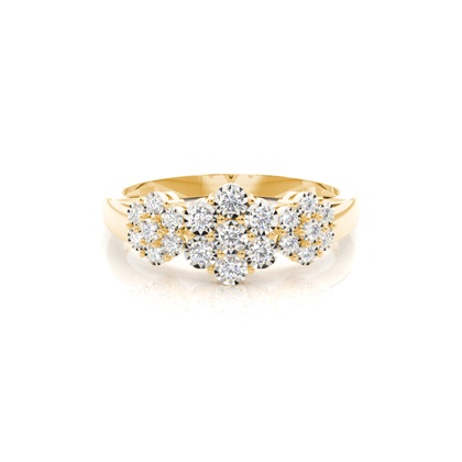 Yellow Gold Cluster Diamond Rings