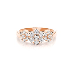 Runder Diamant-Cluster-Ring in Illusionsfassung