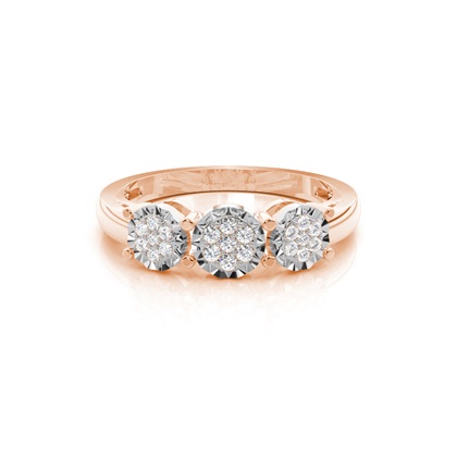 Rose Gold Trilogy Diamond Engagement Rings