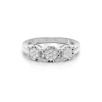 Micro Prong Setting Round Diamond Cluster Ring