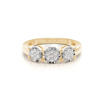 Yellow Gold Cluster Diamond Rings