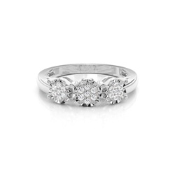 Runder Diamant-Cluster-Ring in Mikrokrappenfassung