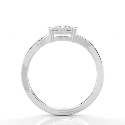 Illusion Setting Round Diamond Cluster Ring