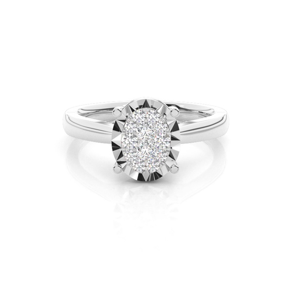 Micro Pave Setting Round Diamond Cluster Ring