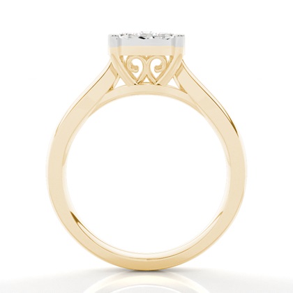 Yellow Gold Cluster Diamond Rings