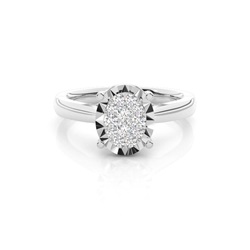 Micro Pave Setting Round Diamond Cluster Ring