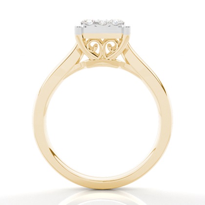 Yellow Gold Cluster Diamond Rings