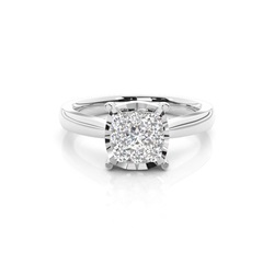 Micro Pave Setting Round Diamond Cluster Ring