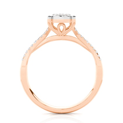 Runder Cluster-Diamantring in Mikropavé-Fassung